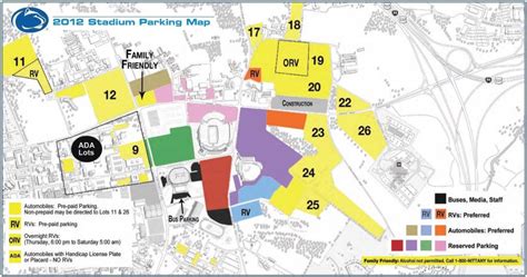 Penn State Football Parking Green Lot Map - Printable Map