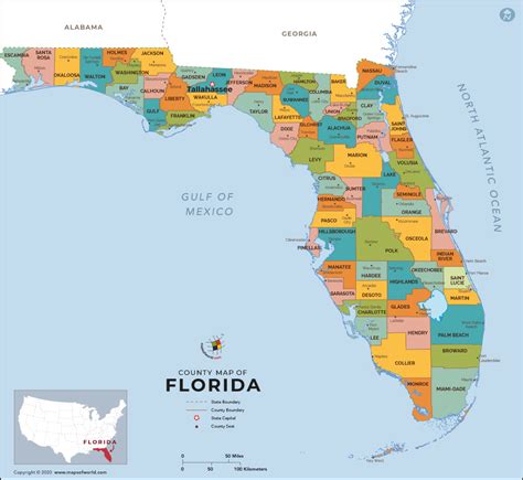 Florida County Map, State of Florida County Map | Florida county map, Map of florida, Map of ...