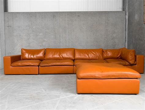 Leather Modular Sofa in Cognac Leather | #141905