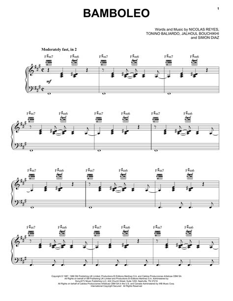 Gipsy Kings "Bamboleo" Sheet Music Notes | Download Printable PDF Score 109033