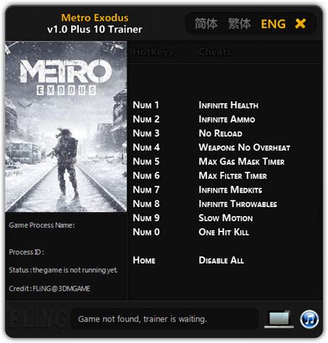 Metro Exodus Trainer +10 v1.0 FLiNG GAME TRAINER download pc cheat codes