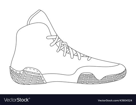 Wrestling shoe sketch Royalty Free Vector Image