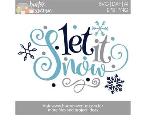 Free SVG Cut File - Let it Snow w/Snowflakes and Dots - Burton Avenue