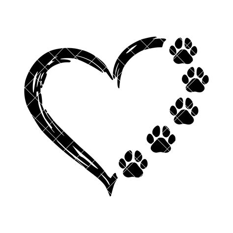 Heart Paw Print SVG, Dog Paw Print SVG, Cat Paw Print SVG, Dog Love Svg, Cat Love Svg, Paw Print ...