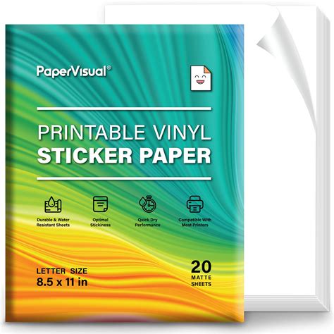 Buy PAPERVISUAL Printable Permanent Vinyl Paper - 20 Sticker Sheets For ...