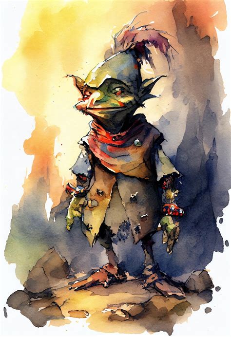 Premium Photo | Goblins folklore creature graphic watercolor art