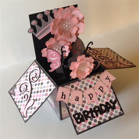 Happy birthday pop up box card Card In A Box, Pop Up Box Cards, Card Boxes, Anniversary Card For ...