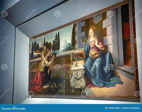 The Annunciation By Leonardo Da Vinci Editorial Photo | CartoonDealer ...