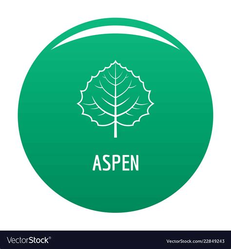 Aspen leaf icon green Royalty Free Vector Image