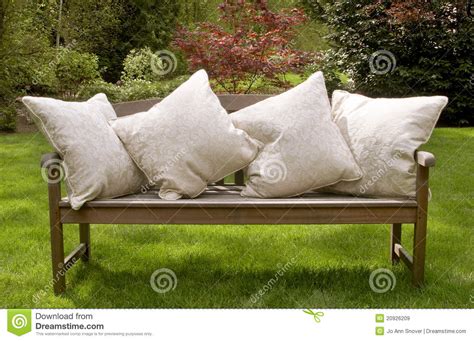 Garden bench cushions stock image. Image of tranquil - 20926209