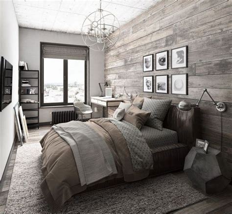 Cool 38 Cool Urban Farmhouse Master Bedroom Ideas. #couplebedroomfurniture | Mens bedroom decor ...