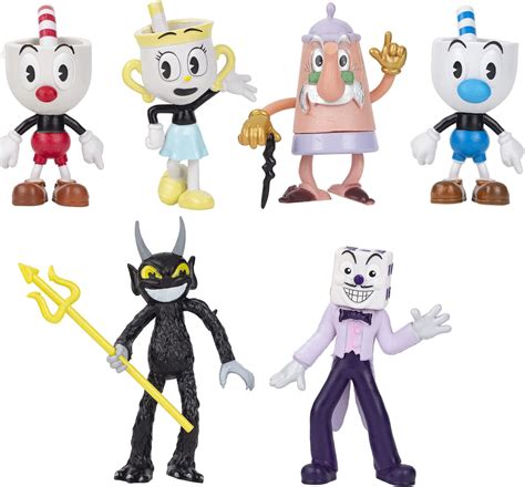 Cuphead Toys – New Cuphead Action Figures (Adventure Mecup and Brocup Figurines / 6 Pack / Mrs ...