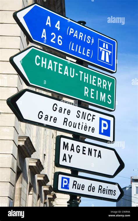 Road signs in France Stock Photo - Alamy