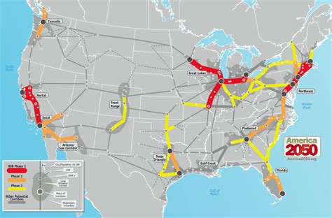 United States High Speed Rail System Map