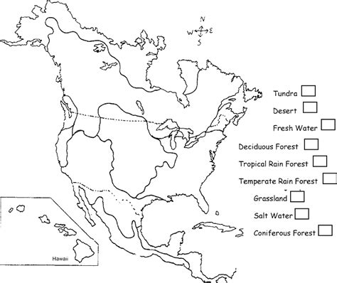 Biome Map Coloring Worksheets