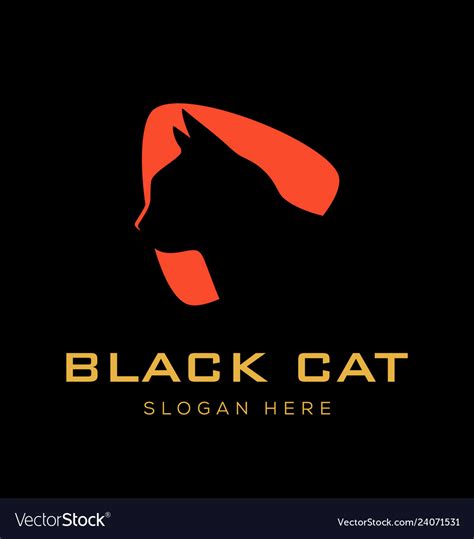 Black cat logo design Royalty Free Vector Image