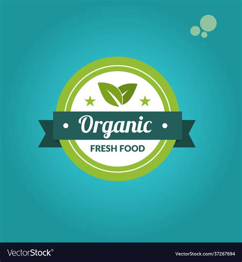 Organic food label design logo Royalty Free Vector Image