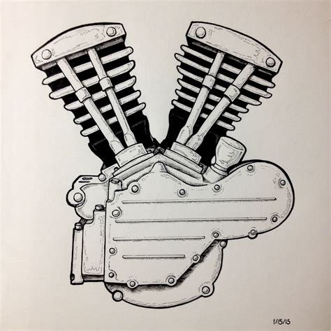 Motorcycle Engine Drawing at GetDrawings | Free download