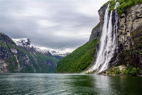 Download Fjord Norway Mountain Nature Waterfall 4k Ultra HD Wallpaper