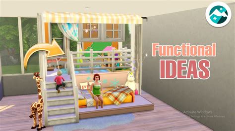 The Sims 4 Tutorial Kids Bedroom Ideas (Functional Platform) || Snowy escape - YouTube