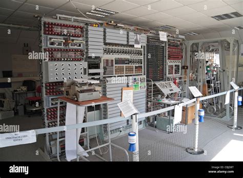 The replica of the Colossus computer on display in the Museum of Computing, Bletchley Park ...