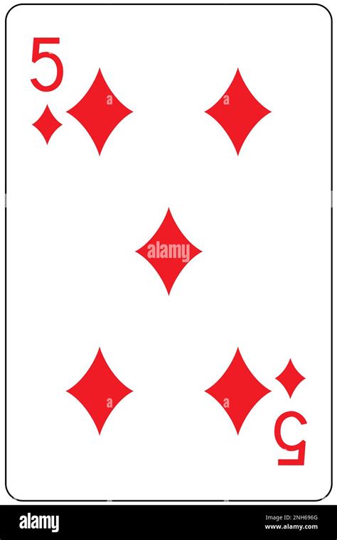 Five of diamonds playing card Stock Photo - Alamy