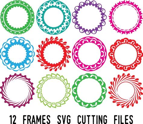 Frame SVGCircle Monogram SVG Cut Files 12 Circle Monogram | Etsy