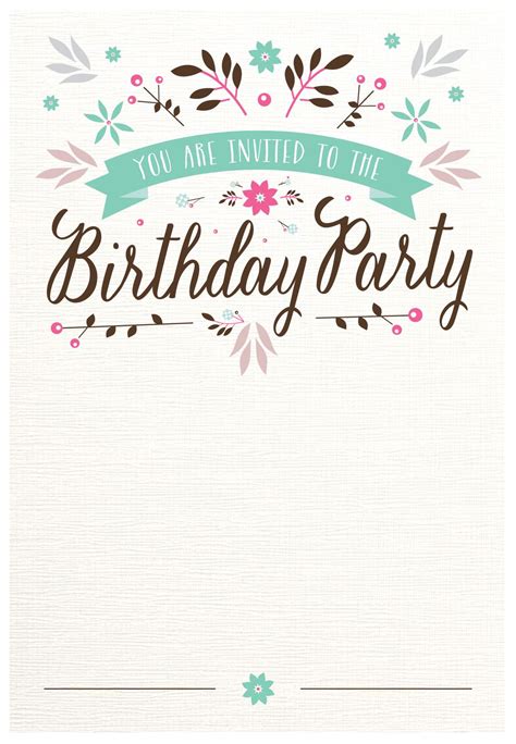 Happy Birthday Invitation Template • Business Template Ideas