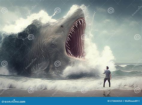 Giant Shark Attacks People in the Sea. Generate Ai. Stock Illustration - Illustration of kill ...