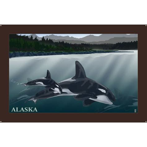 Alaska Orca Pod Alaska Metal Art Print by Mike Rangner (24" x 36") - Walmart.com - Walmart.com