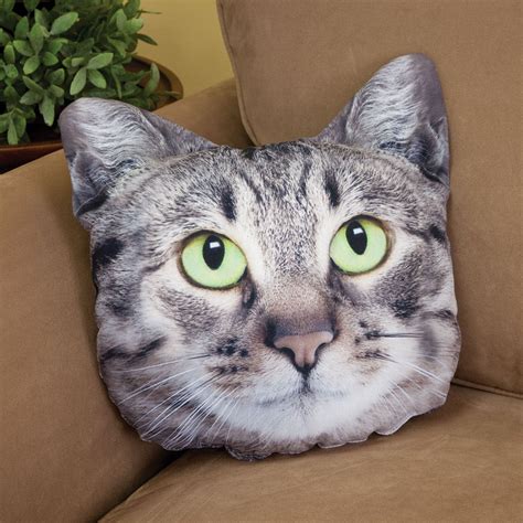 Cat Pillow - Gray Tabby | Bits and Pieces