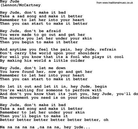 Hey Jude, by The Byrds - lyrics with pdf