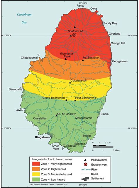 Volcanic Hazard Map - St. Vincent