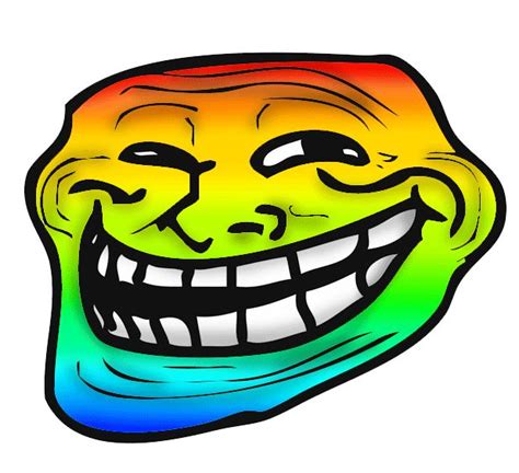 Rainbow Troll Face Blank Template - Imgflip