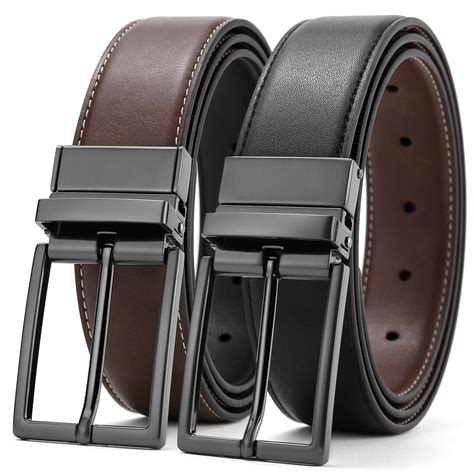 Buy Leather Belt Men Reversible Men's Belts Genuine Leather Adjustable Belts For Men With ...