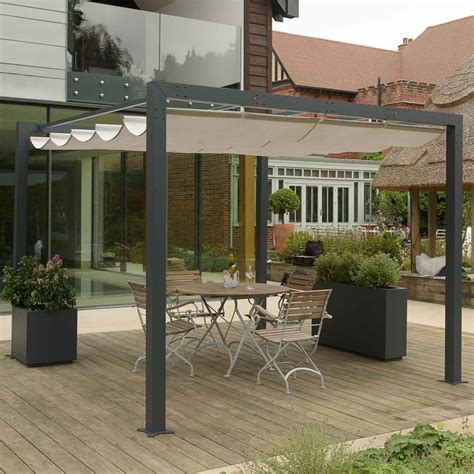 Harrod Contemporary Pergola with Retractable Awning - Harrod Horticultural