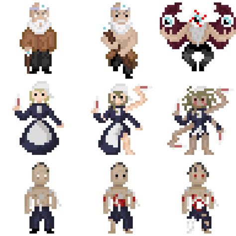 Pixel art - TopDown Horror Pixel Art Characters Sprites by Maranza