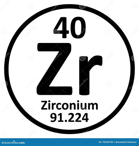 Periodic Table Element Zirconium Icon Stock Illustration - Illustration of chemical, atom: 170242796