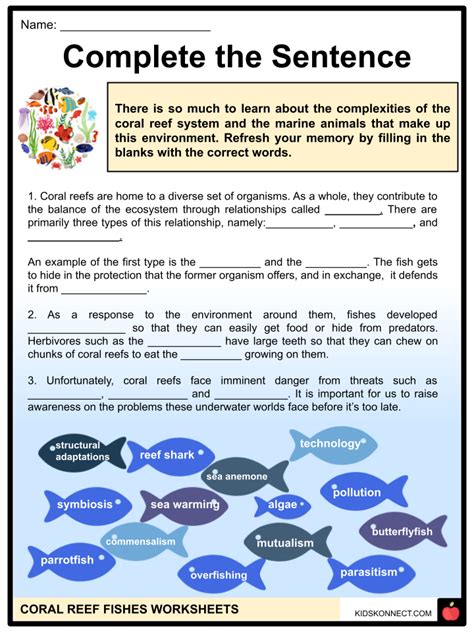 Coral Reef Fish Worksheets & Facts | Species, Symbiosis, Habitat