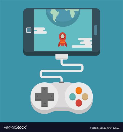 Mobile gaming concept flat design Royalty Free Vector Image