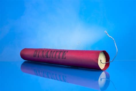 Dynamite Stick On A Blue Background Stock Image - Image of destruction ...