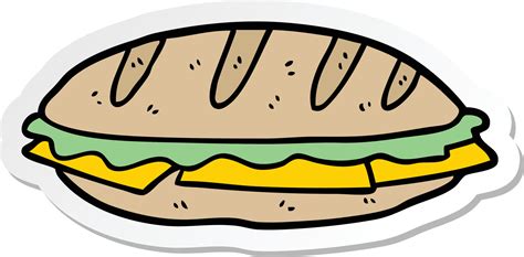 sticker of a cartoon cheese sandwich 11289509 Vector Art at Vecteezy