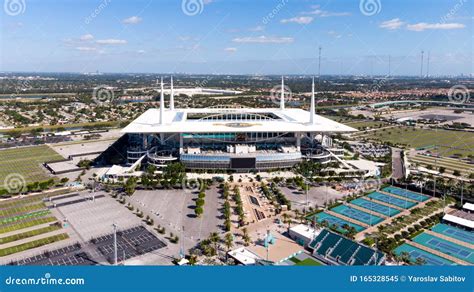 Aerial View, Drone Photography of Hard Rock Stadium of the Miami ...