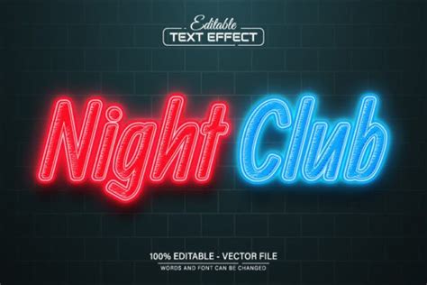 Night Club Glowing Neon Text Effect Graphic by aglonemadesign ...