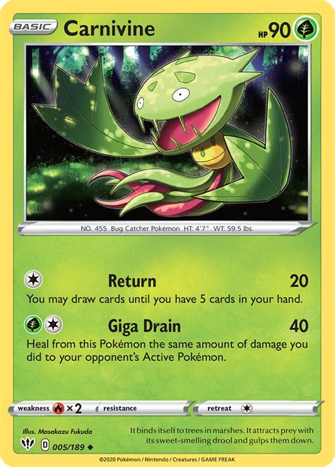 Carnivine Darkness Ablaze Pokemon Card | Pikawiz