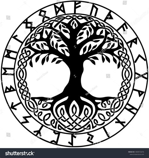 Yggdrasil Circle Futhark Runes Stock Illustration 1808916076 | Shutterstock