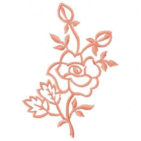 Free Pink Rose Outline Embroidery Design | AnnTheGran.com | Rose outline, Quilting software ...