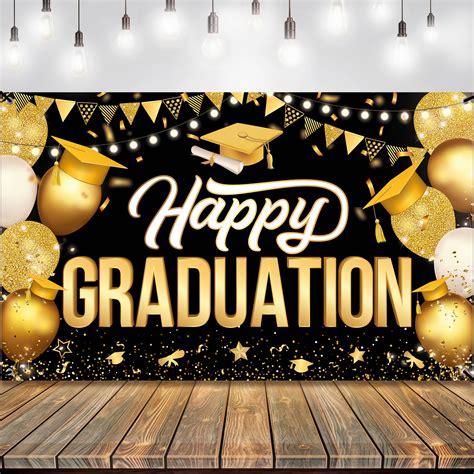 Buy KatchOn, Happy Graduation Banner Black and Gold - XtraLarge, 72x44 Inch | Graduation ...