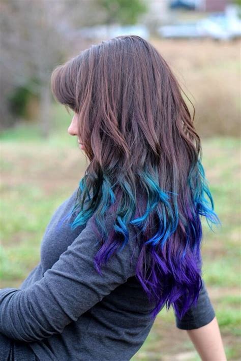 Blue and purple ombre. Hair Tips Dyed Blue, Purple Hair Tips, Short ...