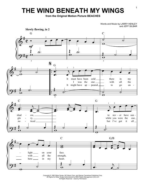 The Wind Beneath My Wings | Sheet Music Direct